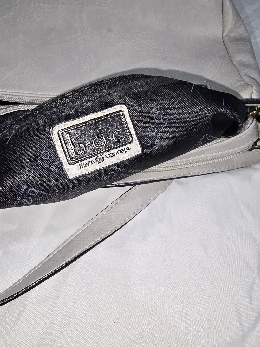 b.o.c. Embossed Floral Crossbody Bag in Light Gray